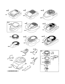 Blower Housing / Starter Rewind Diagram and Parts List for 122K00 0006-3113 Briggs and Stratton Engine